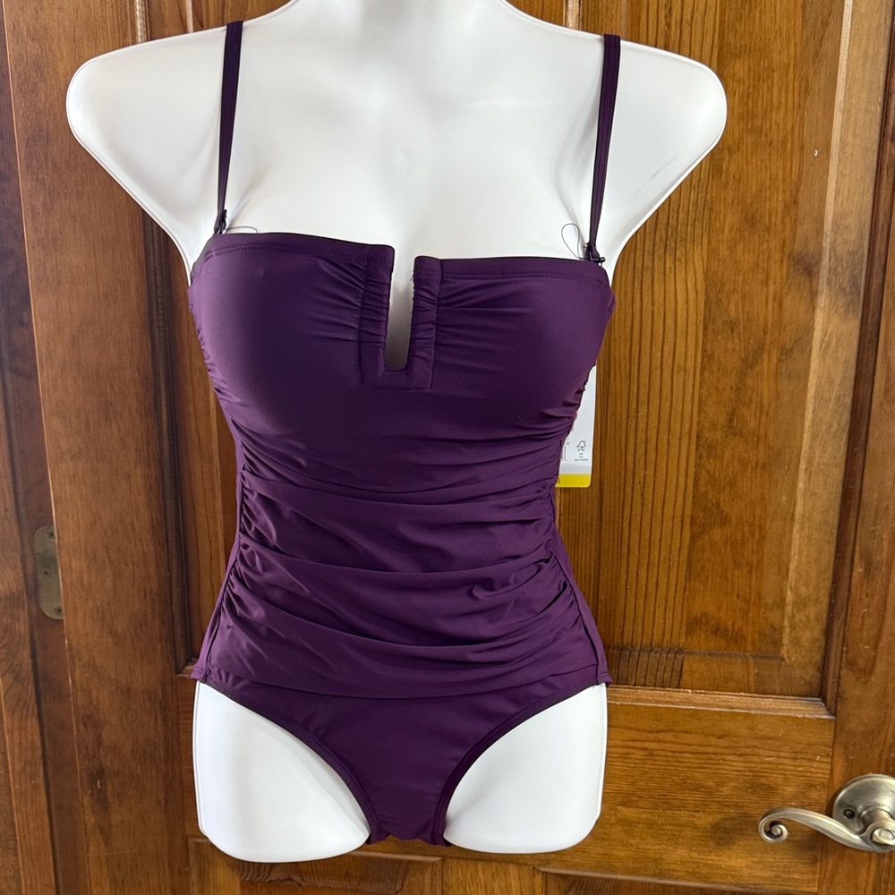 DKNY Plum Purple One-Piece Swim